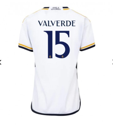 Real Madrid Federico Valverde #15 Hjemmebanetrøje Dame 2023-24 Kort ærmer